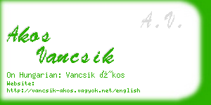 akos vancsik business card